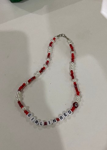 Kırmızı Boncuklu Midi Kadın Kolye - Görsel 4