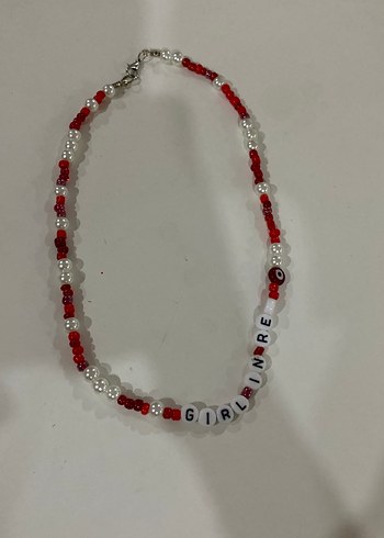 Kırmızı Boncuklu Midi Kadın Kolye - Görsel 2