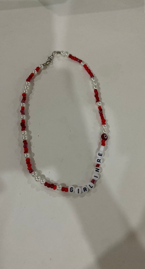 Kırmızı Boncuklu Midi Kadın Kolye - Görsel 2