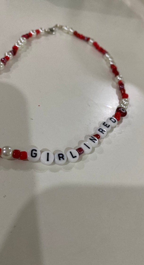 Kırmızı Boncuklu Midi Kadın Kolye - Görsel 3