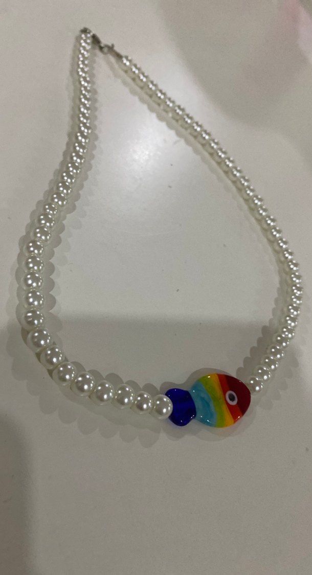 Boncuklu Çok Renkli Midi Kadın Kolye - Görsel 3