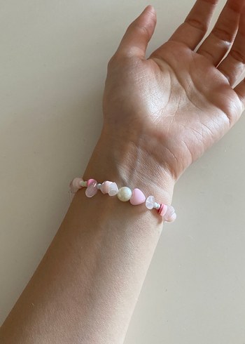 Pembe Boncuklu Bohem Bileklik - Görsel 5