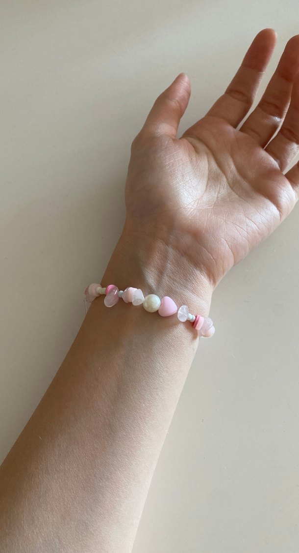 Pembe Boncuklu Bohem Bileklik - Görsel 5