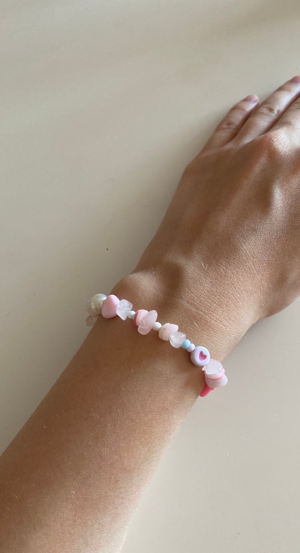 Pembe Boncuklu Bohem Bileklik - Görsel 4