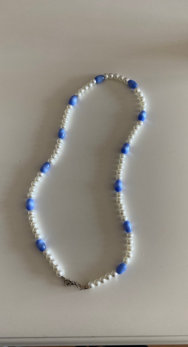 Mavi Boncuklu Midi Kadın Kolye - Görsel 2