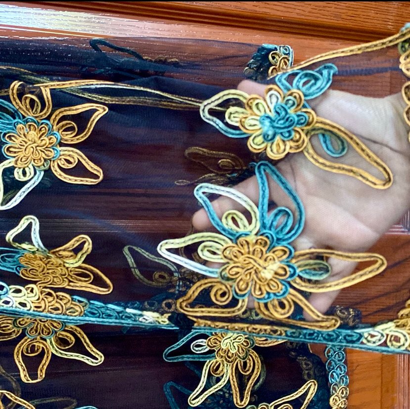 Renkli  İşlemeli  tül ceket - Görsel 2