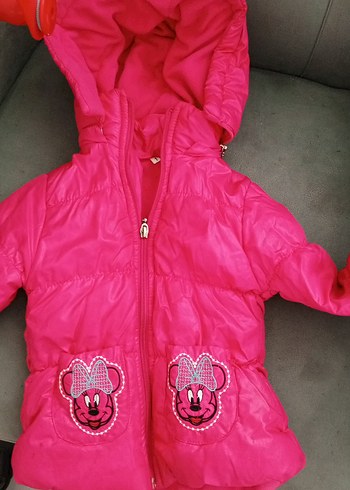 Kız Çocuk Pembe Fermuarlı Mont