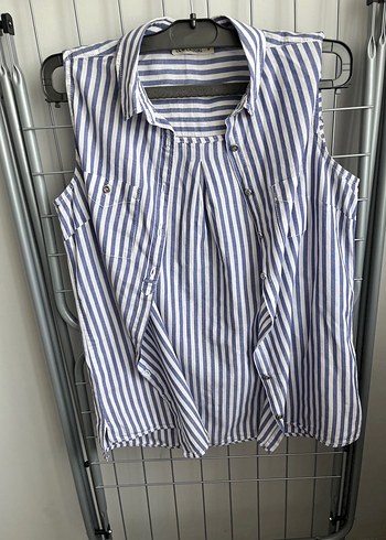 LCW WAİKİKİ Düğmeli Çizgili Kolsuz Gömlek - Görsel 3