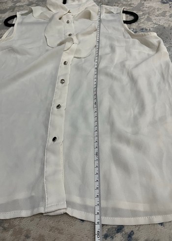 Koton Beyaz Fırfırlı Kolsuz Gömlek - Görsel 4