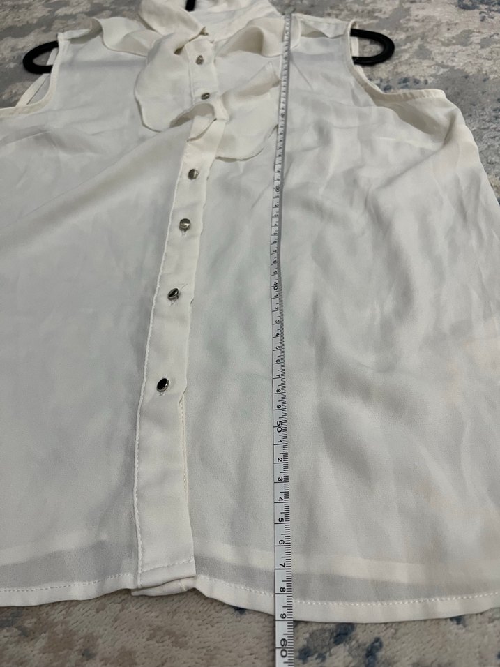 Koton Beyaz Fırfırlı Kolsuz Gömlek - Görsel 4