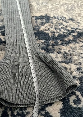 Gri Kadın Boğazlı Triko Kazak - Görsel 5