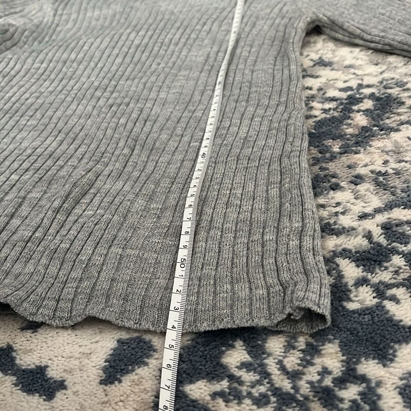 Gri Kadın Boğazlı Triko Kazak - Görsel 3