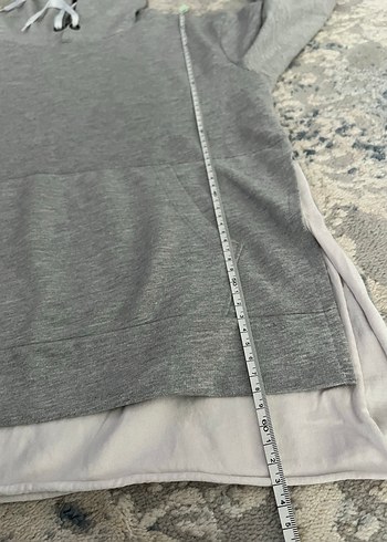 Gri Kadın Kapüşonlu Sweatshirt - Görsel 3