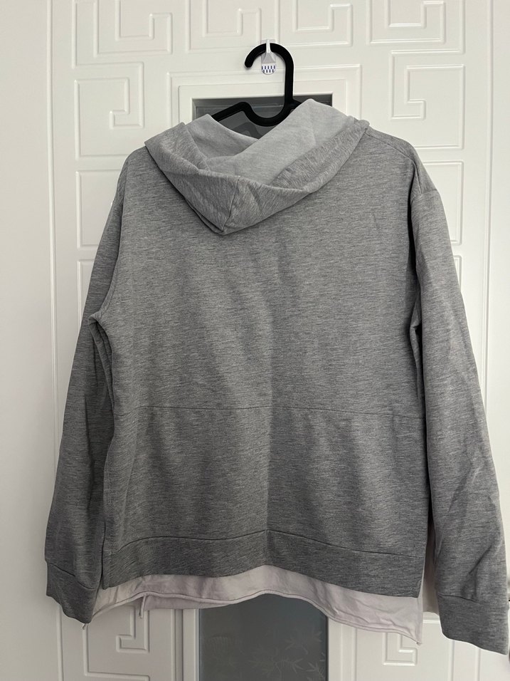 Gri Kadın Kapüşonlu Sweatshirt - Görsel 2