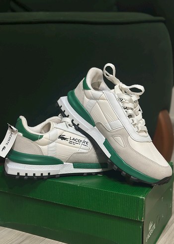 Lacoste Lacoste Beyaz Yeşil Desenli Erkek Spor Ayakkabı