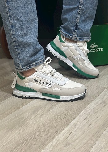 Lacoste Beyaz Yeşil Desenli Erkek Spor Ayakkabı