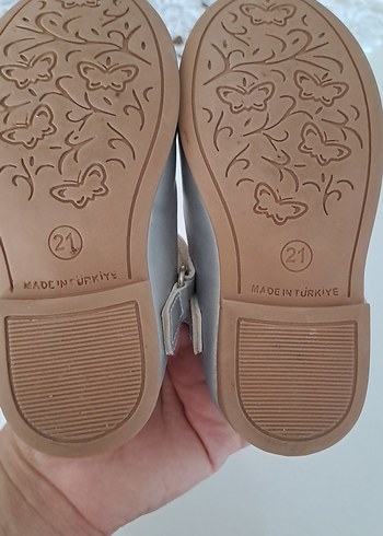 Kız Çocuk Gri Tokalı Babet Ayakkabı poloris - Görsel 3