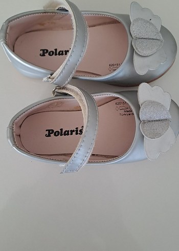 Kız Çocuk Gri Tokalı Babet Ayakkabı poloris - Görsel 2