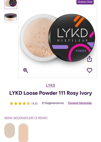 Diğer Lykd pudra 111 rosy Ivory