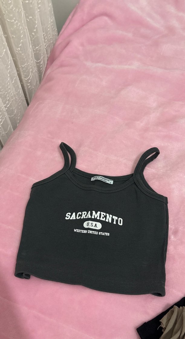 Siyah Baskılı Kadın Atlet - Görsel 2