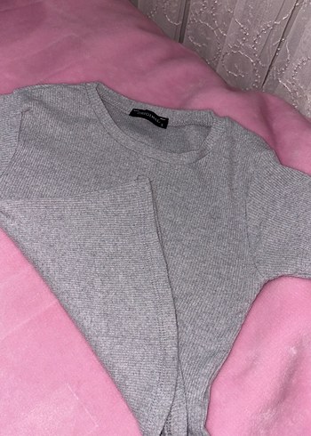 Kız Çocuk Gri Pamuklu Kısa Kollu Tişört - Görsel 2