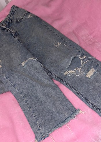 Kadın Loose Fit Midi Denim Pantolon - Görsel 2