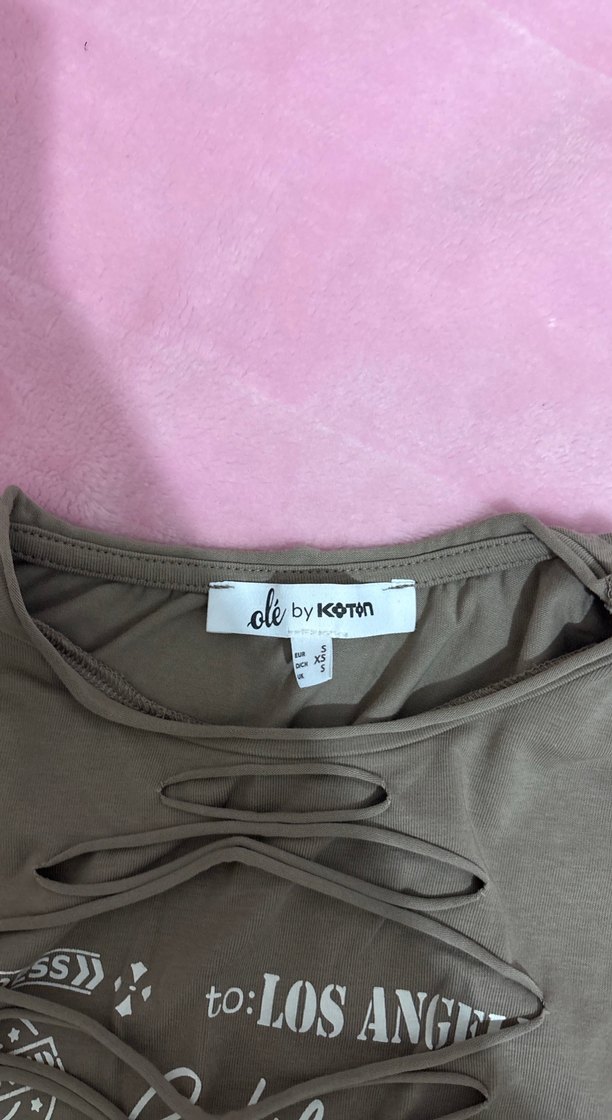 Kızlar için Kahverengi Baskılı Uzun Kollu Tişört - Görsel 3