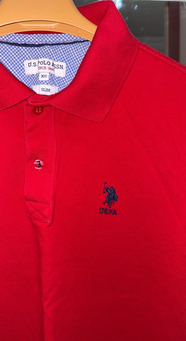 Kızlar için Kırmızı Kısa Kollu Polo Tişört - Görsel 2