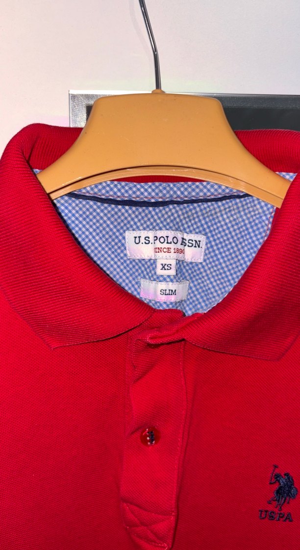 Kızlar için Kırmızı Kısa Kollu Polo Tişört - Görsel 3