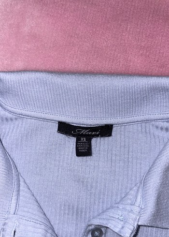 Bebek Mavisi Düğmeli Polo Tişört - Görsel 3