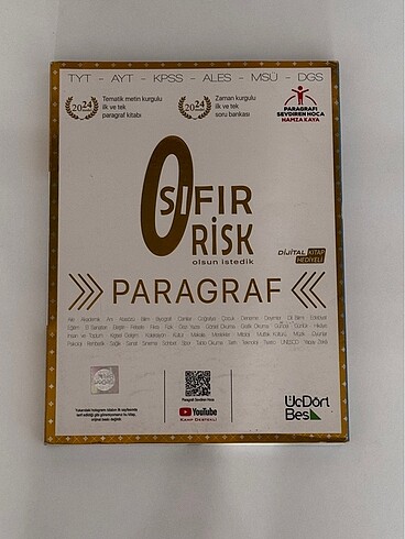 ÜÇDÖRTBEŞ TYT SIFIR RİSK PARAGRAF SORU BANKASI YKS