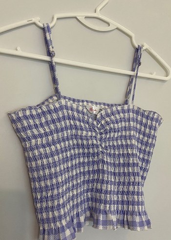 Penti Mor Ekoseli Büzgülü Kadın Crop Top