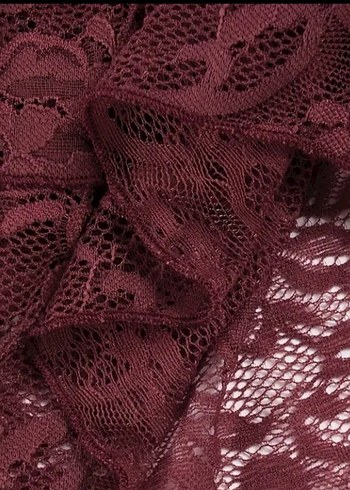 m Beden bordo Renk Bordo Straplez Mini Fırfırlı Elbise