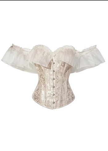 Sheinside Viktoria Secret Romantik Ekru Dantel Korse