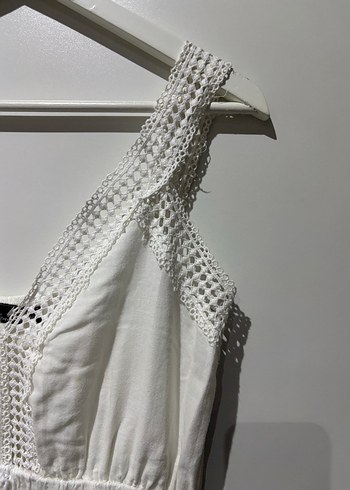 Dantel Detaylı Bohem Uzun Keten Elbise - Görsel 4