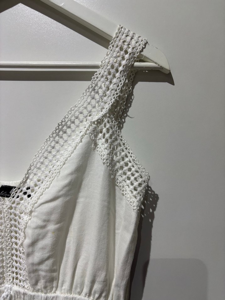 Dantel Detaylı Bohem Uzun Keten Elbise - Görsel 4