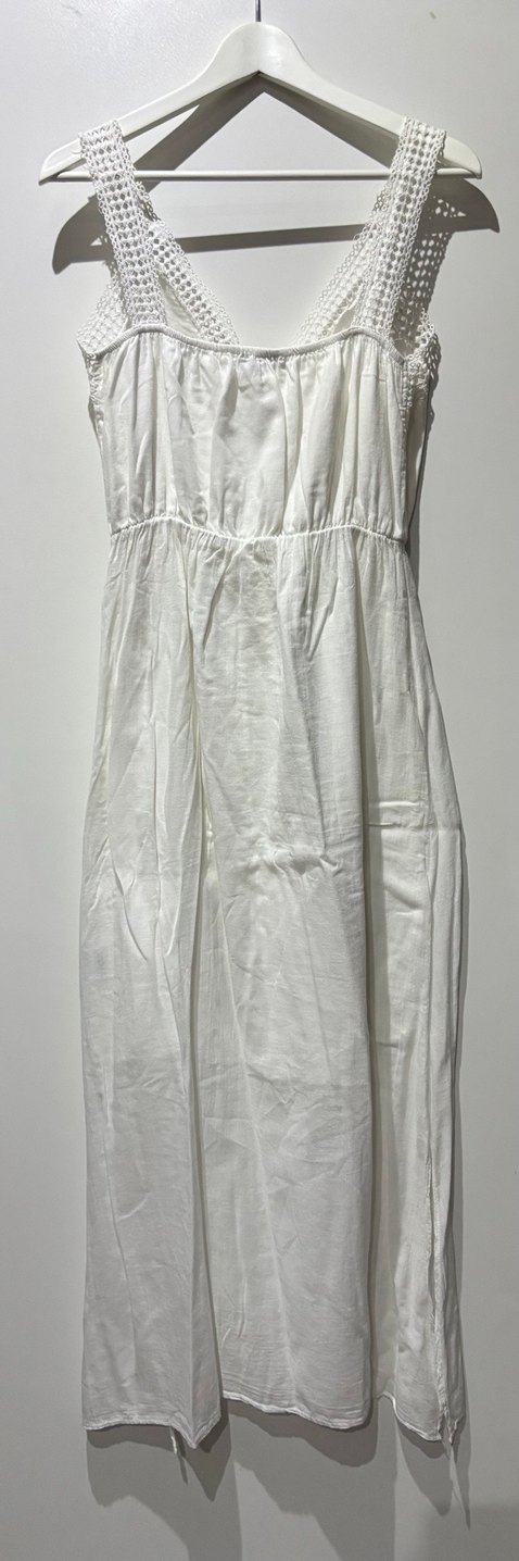 Dantel Detaylı Bohem Uzun Keten Elbise - Görsel 3