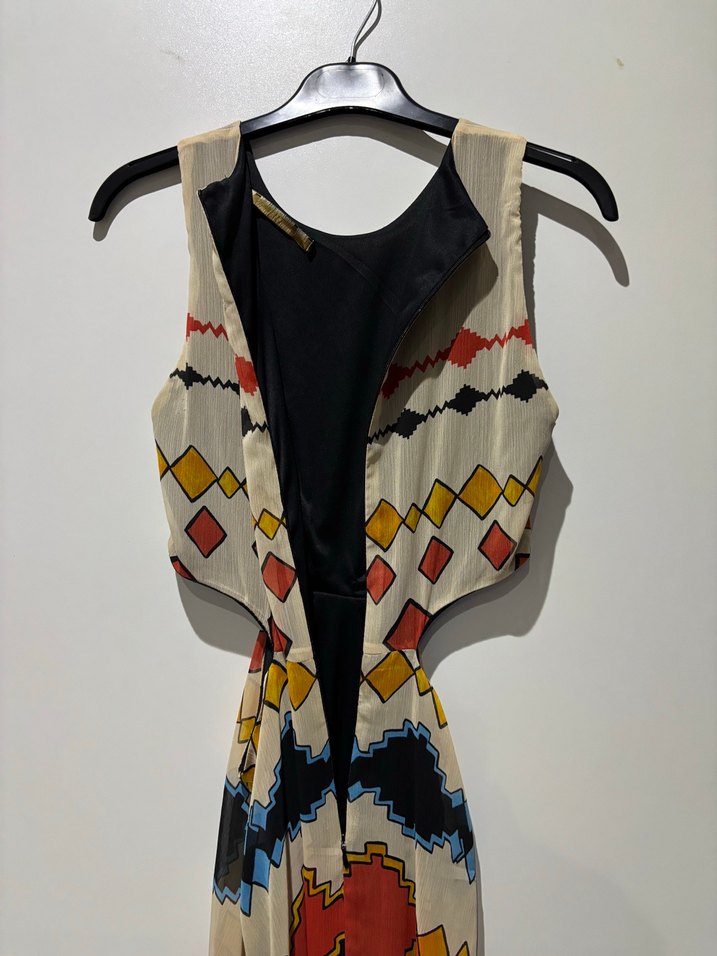 Bohem Çok Renkli Uzun Elbise - Görsel 5