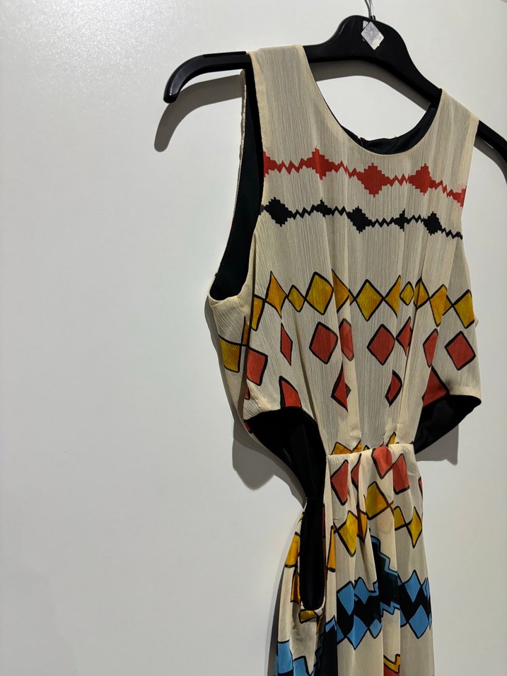 Bohem Çok Renkli Uzun Elbise - Görsel 4