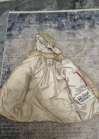 kaz tüylü bej erkek/kadın Kışlık Mont - Görsel 3