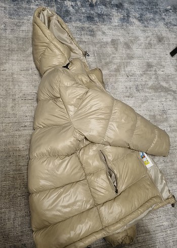 kaz tüylü bej erkek/kadın Kışlık Mont - Görsel 2