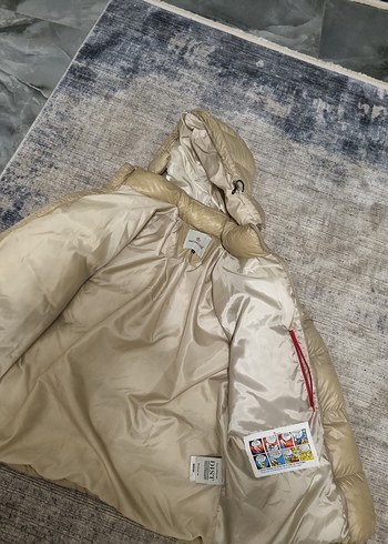 kaz tüylü bej erkek/kadın Kışlık Mont - Görsel 4