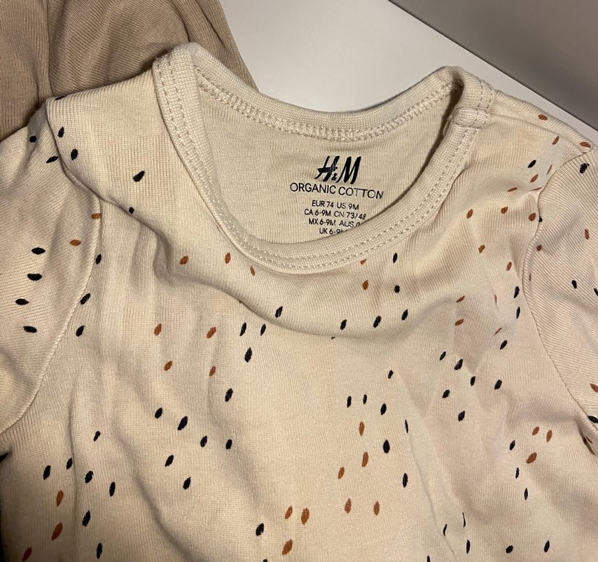 Uzun Kollu Bebek Body - Bej ve Krem - Görsel 2