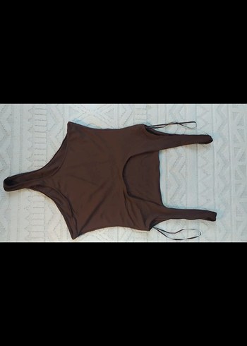 orjinal zara Kahverengi kalın Askılı Kadın body - Görsel 5