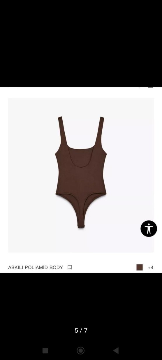 orjinal zara Kahverengi kalın Askılı Kadın body - Görsel 4