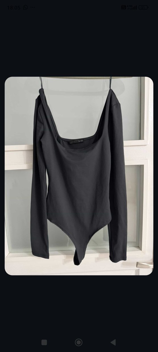 Siyah V Yakalı Uzun Kollu Kadın Bluz - Görsel 4