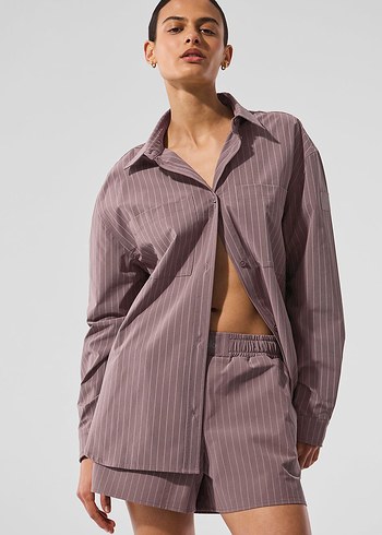 Kadın Kahverengi Mini Şort Takım - Görsel 6