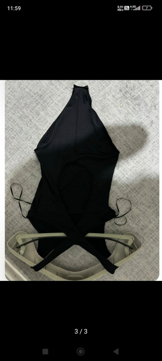 orjinal Zara marka Siyah İnce Askılı Kadın Mayo - Görsel 3