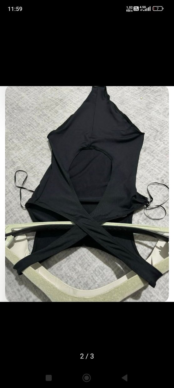 orjinal Zara marka Siyah İnce Askılı Kadın Mayo - Görsel 2