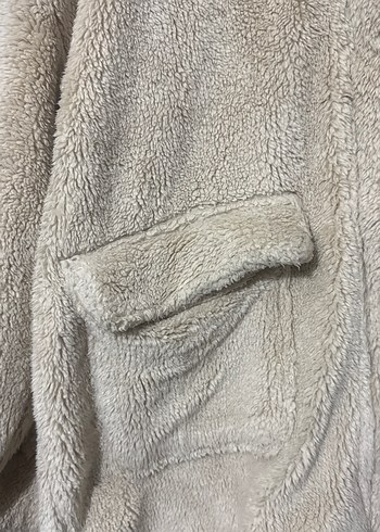Diğer Bej Kadın Peluş Midi Ceket